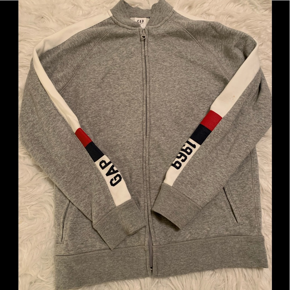 Boys Gap zip jacket sz XXL gret red blue like new